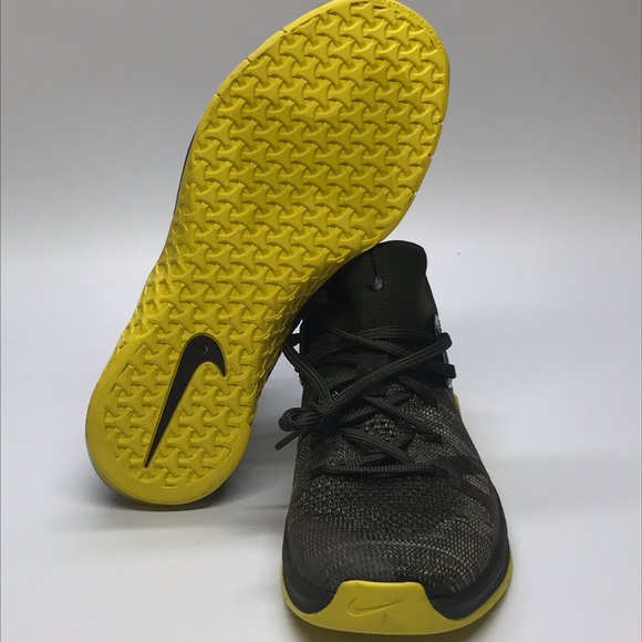 New Men’s Nike Metcon Flyknit 3 Green/Yellow Shoes - Picture 6 of 7
